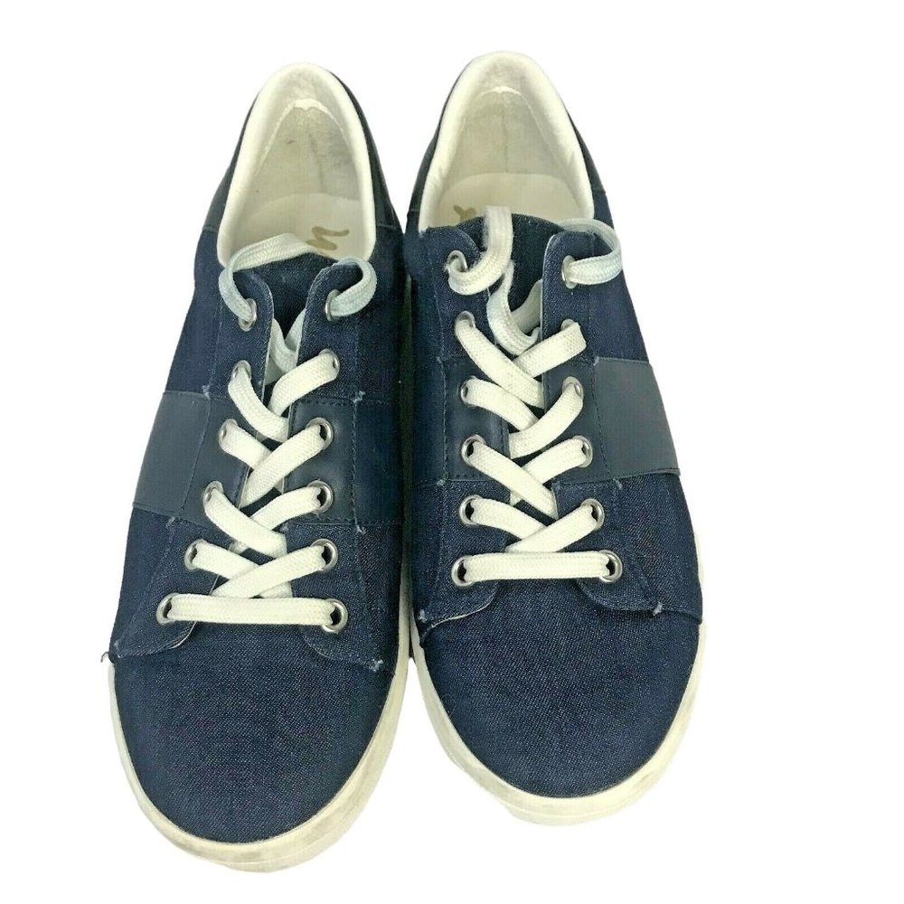 Sam Edelman Women's Marquette Low Top Lace Up Sneakers Blue & White Size 6M